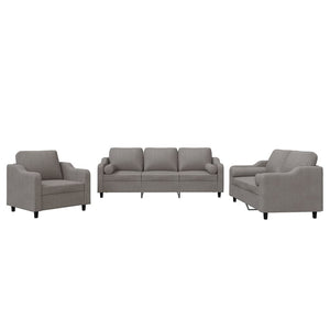 Ensemble de canapés 3 pcs avec coussins taupe tissu
