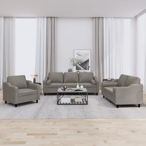 Ensemble de canapés 3 pcs avec coussins taupe tissu