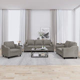 Ensemble de canapés 3 pcs avec coussins taupe tissu