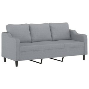 Ensemble de canapés 4 pcs coussins gris clair tissu