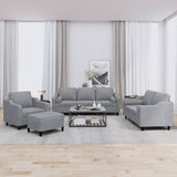 Ensemble de canapés 4 pcs coussins gris clair tissu
