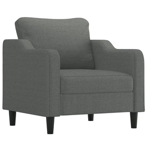 Ensemble de canapés 4 pcs coussins gris foncé tissu