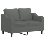 Ensemble de canapés 4 pcs coussins gris foncé tissu