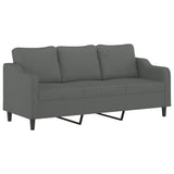 Ensemble de canapés 4 pcs coussins gris foncé tissu