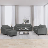 Ensemble de canapés 4 pcs coussins gris foncé tissu