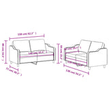 Ensemble de canapés 2 pcs avec coussins Gris clair Tissu
