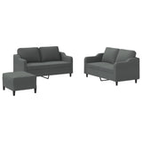 Ensemble de canapés 3 pcs avec coussins Gris foncé Tissu