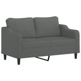 Ensemble de canapés 3 pcs avec coussins Gris foncé Tissu