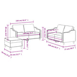 Ensemble de canapés 3 pcs avec coussins Marron Tissu