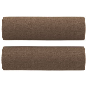 Ensemble de canapés 2 pcs avec coussins marron tissu