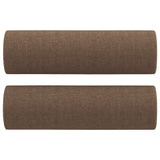 Ensemble de canapés 2 pcs avec coussins marron tissu