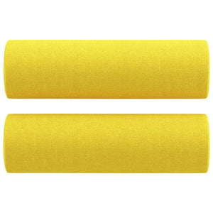 Ensemble de canapés 2 pcs avec coussins jaune clair tissu