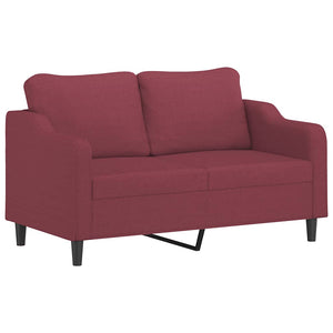 Ensemble de canapés 2 pcs avec coussins rouge bordeaux tissu