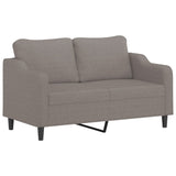 Ensemble de canapés 2 pcs avec coussins taupe tissu