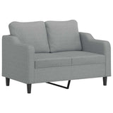 Ensemble de canapés 3 pcs coussins gris clair tissu