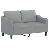 Ensemble de canapés 3 pcs coussins gris clair tissu