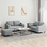 Ensemble de canapés 3 pcs coussins gris clair tissu