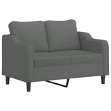 Ensemble de canapés 3 pcs coussins gris foncé tissu