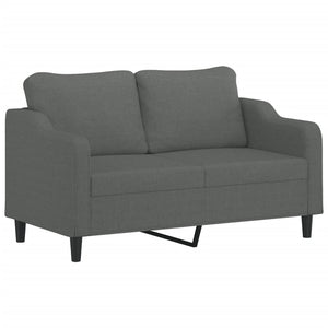 Ensemble de canapés 3 pcs coussins gris foncé tissu