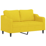 Ensemble de canapés 3 pcs avec coussins jaune clair tissu
