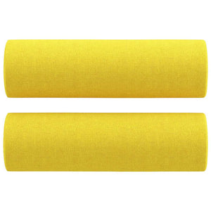 Ensemble de canapés 3 pcs avec coussins jaune clair tissu