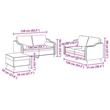 Ensemble de canapés 3 pcs avec coussins jaune clair tissu