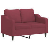 Ensemble de canapés 3 pcs avec coussins rouge bordeaux tissu