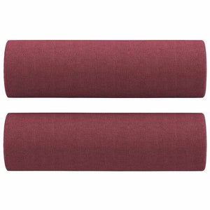 Ensemble de canapés 3 pcs avec coussins rouge bordeaux tissu