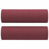 Ensemble de canapés 3 pcs avec coussins rouge bordeaux tissu