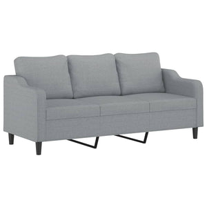 Ensemble de canapés 3 pcs avec coussins Gris clair Tissu