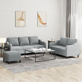 Ensemble de canapés 3 pcs avec coussins Gris clair Tissu