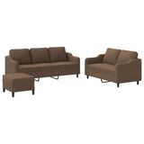 Ensemble de canapés 3 pcs avec coussins Marron Tissu