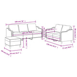 Ensemble de canapés 3 pcs avec coussins Marron Tissu