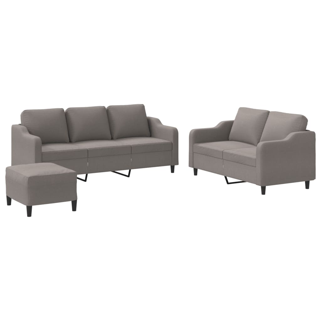 Ensemble de canapés 3 pcs avec coussins Taupe Tissu