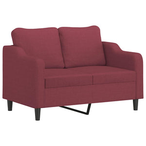 Ensemble de canapés 2 pcs avec coussins rouge bordeaux tissu