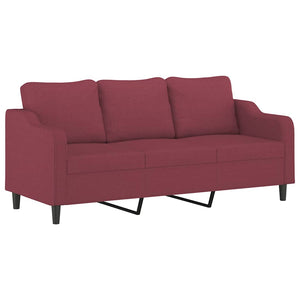 Ensemble de canapés 2 pcs avec coussins rouge bordeaux tissu