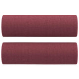 Ensemble de canapés 2 pcs avec coussins rouge bordeaux tissu