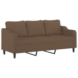 Ensemble de canapés 3 pcs avec coussins marron tissu