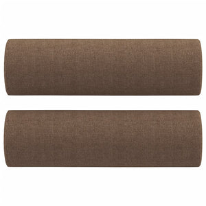 Ensemble de canapés 3 pcs avec coussins marron tissu
