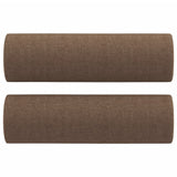 Ensemble de canapés 3 pcs avec coussins marron tissu