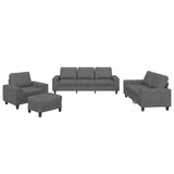 Ensemble de canapés 4 pcs gris foncé tissu