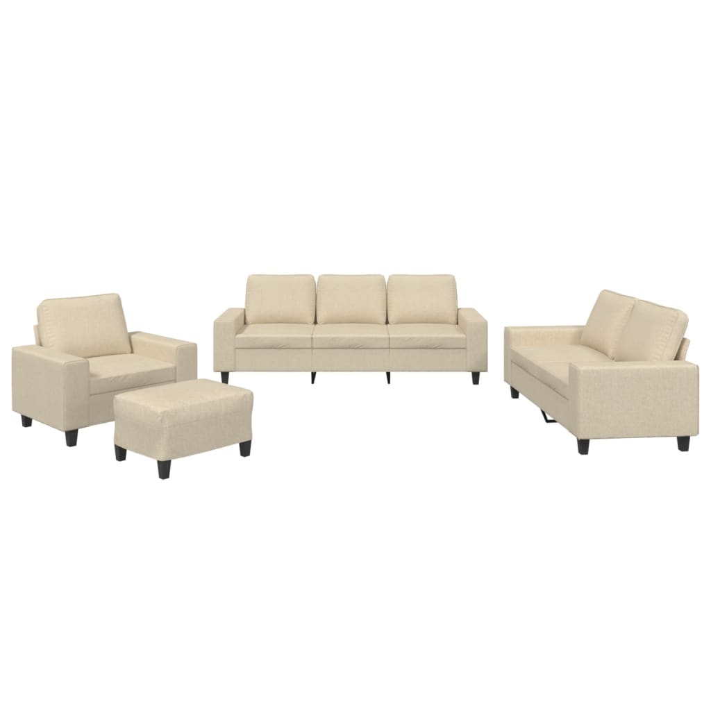Ensemble de canapés 4 pcs crème tissu