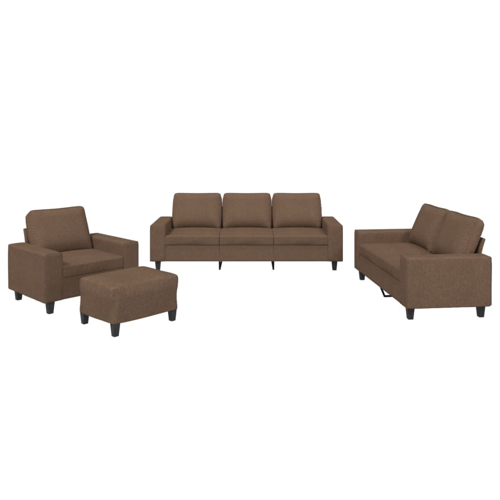 Ensemble de canapés 4 pcs marron tissu