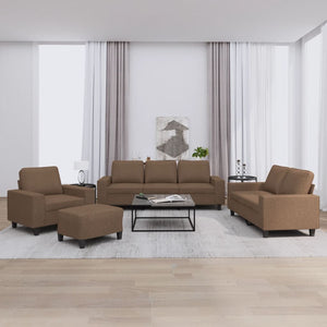 Ensemble de canapés 4 pcs marron tissu