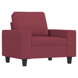 Ensemble de canapés 4 pcs rouge bordeaux tissu