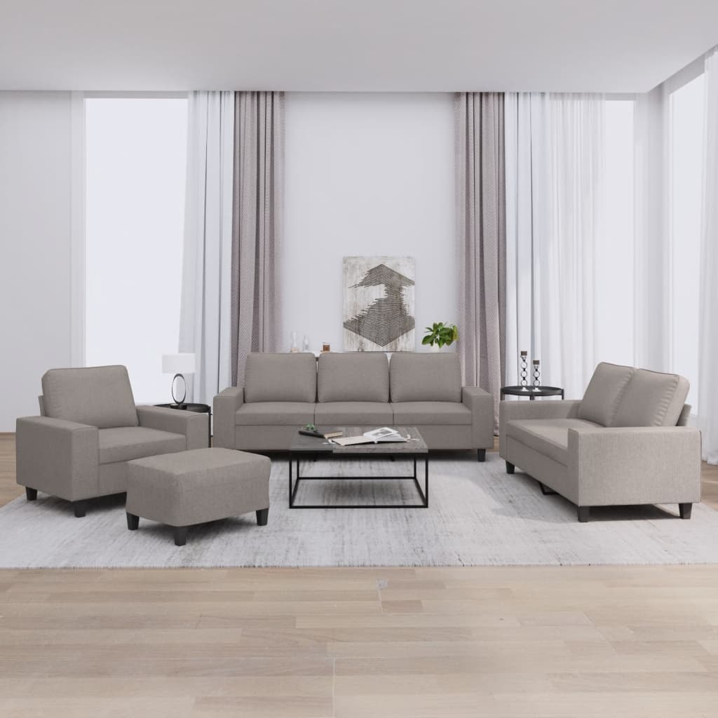Ensemble de canapés 4 pcs taupe tissu