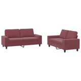 Ensemble de canapés 2 pcs rouge bordeaux tissu