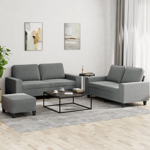 Ensemble de canapés 3 pcs gris foncé tissu