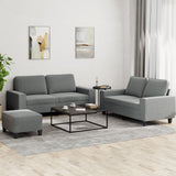 Ensemble de canapés 3 pcs gris foncé tissu