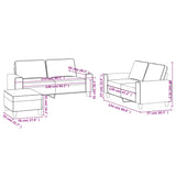 Ensemble de canapés 3 pcs jaune clair tissu